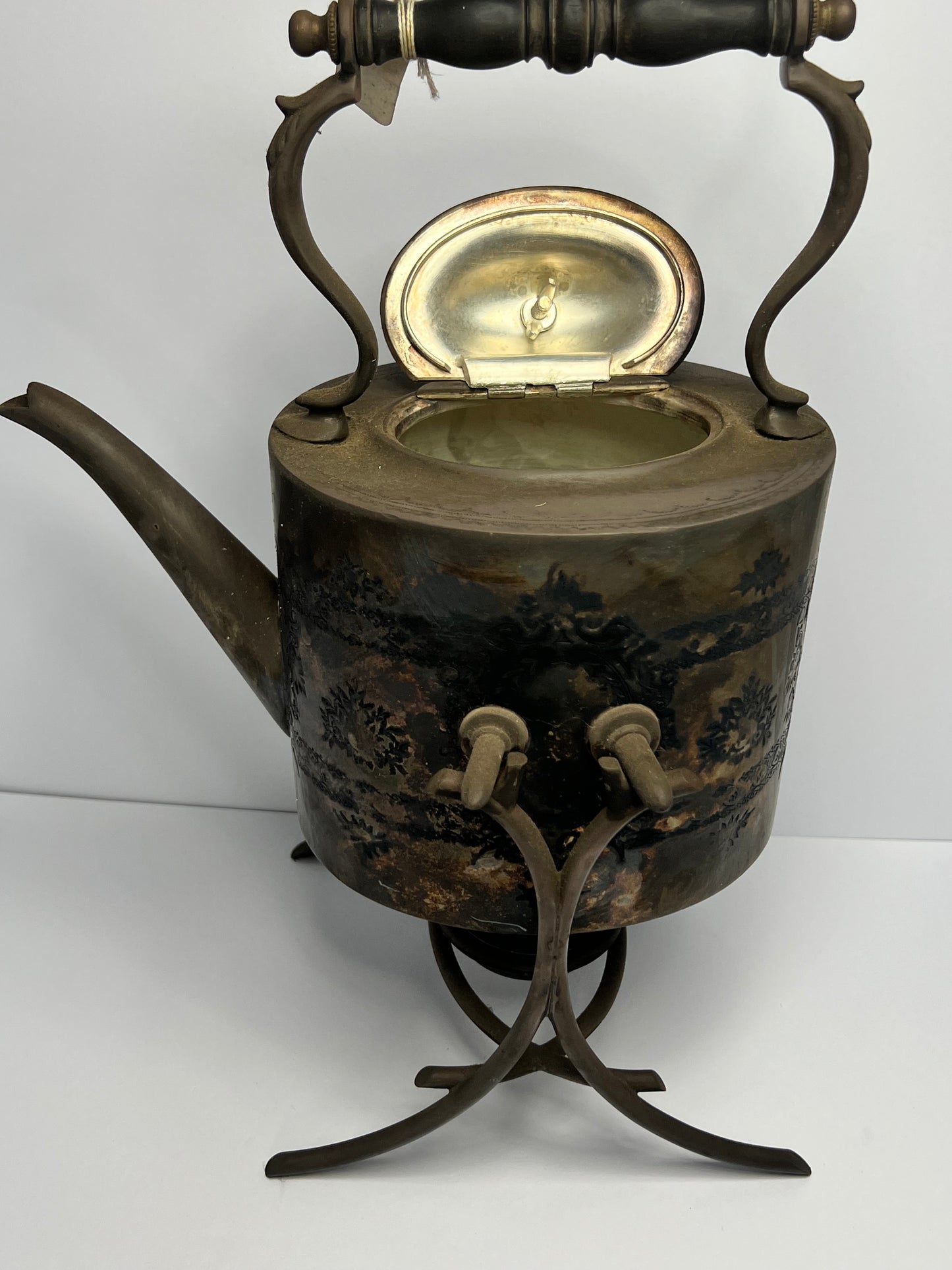 Aesthetic Movement Brass Kettle On Stand