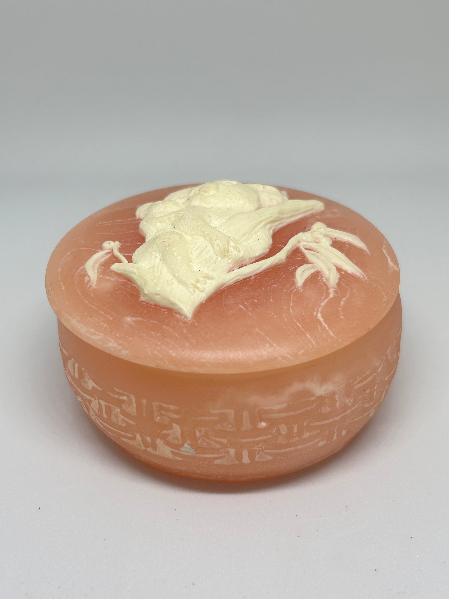 Vintage Marlestone Koala Bear Cameo Jewelry Box- Genuine Handcrafted Marlestone Cultured Pink Marble- Australia