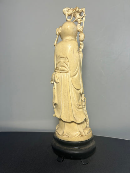 A Japanese Hand Carved Ivory Figure Of a Wise Man