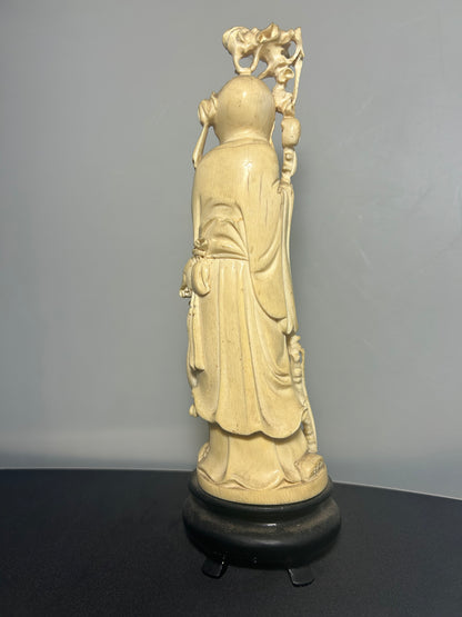 A Japanese Hand Carved Ivory Figure Of a Wise Man