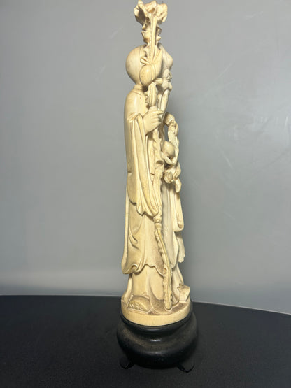 A Japanese Hand Carved Ivory Figure Of a Wise Man