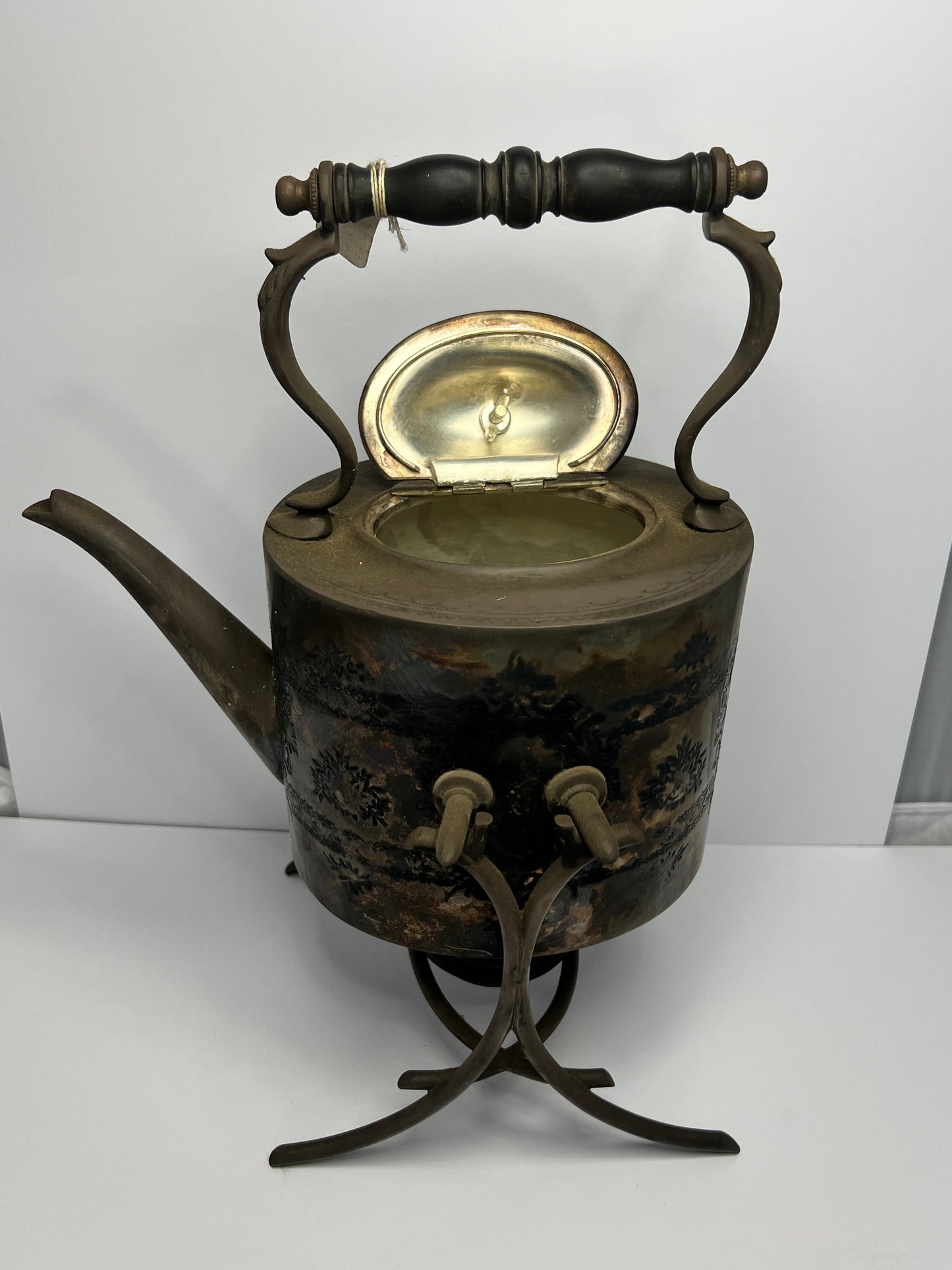 Aesthetic Movement Brass Kettle On Stand