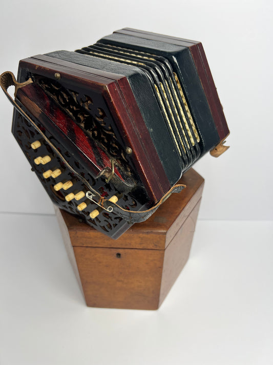 Antique CONCERTINA Chestnut Wood
