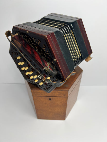Antique CONCERTINA Chestnut Wood
