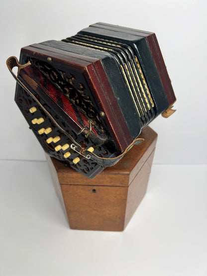 Antique CONCERTINA Chestnut Wood