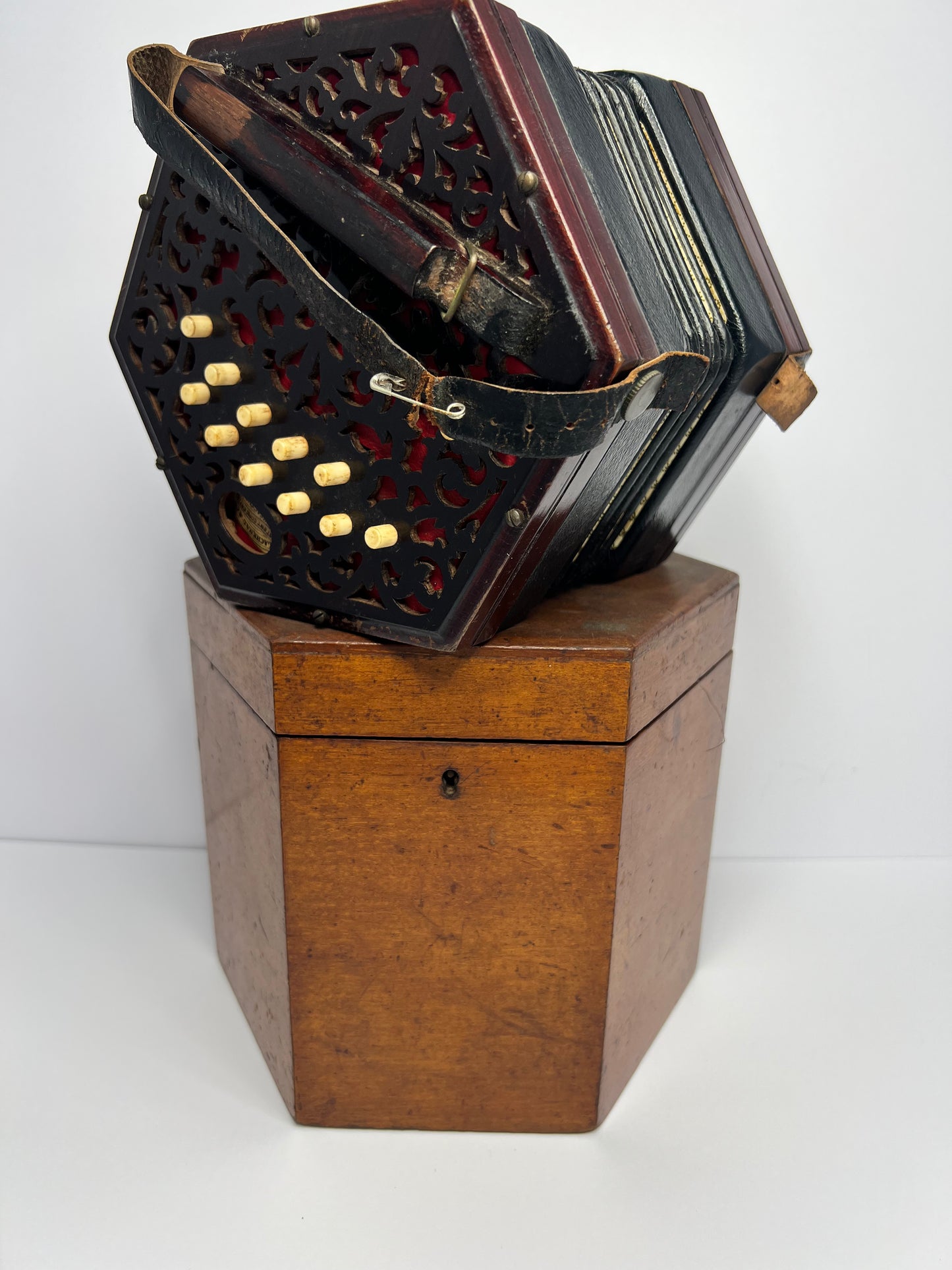 Antique CONCERTINA Chestnut Wood