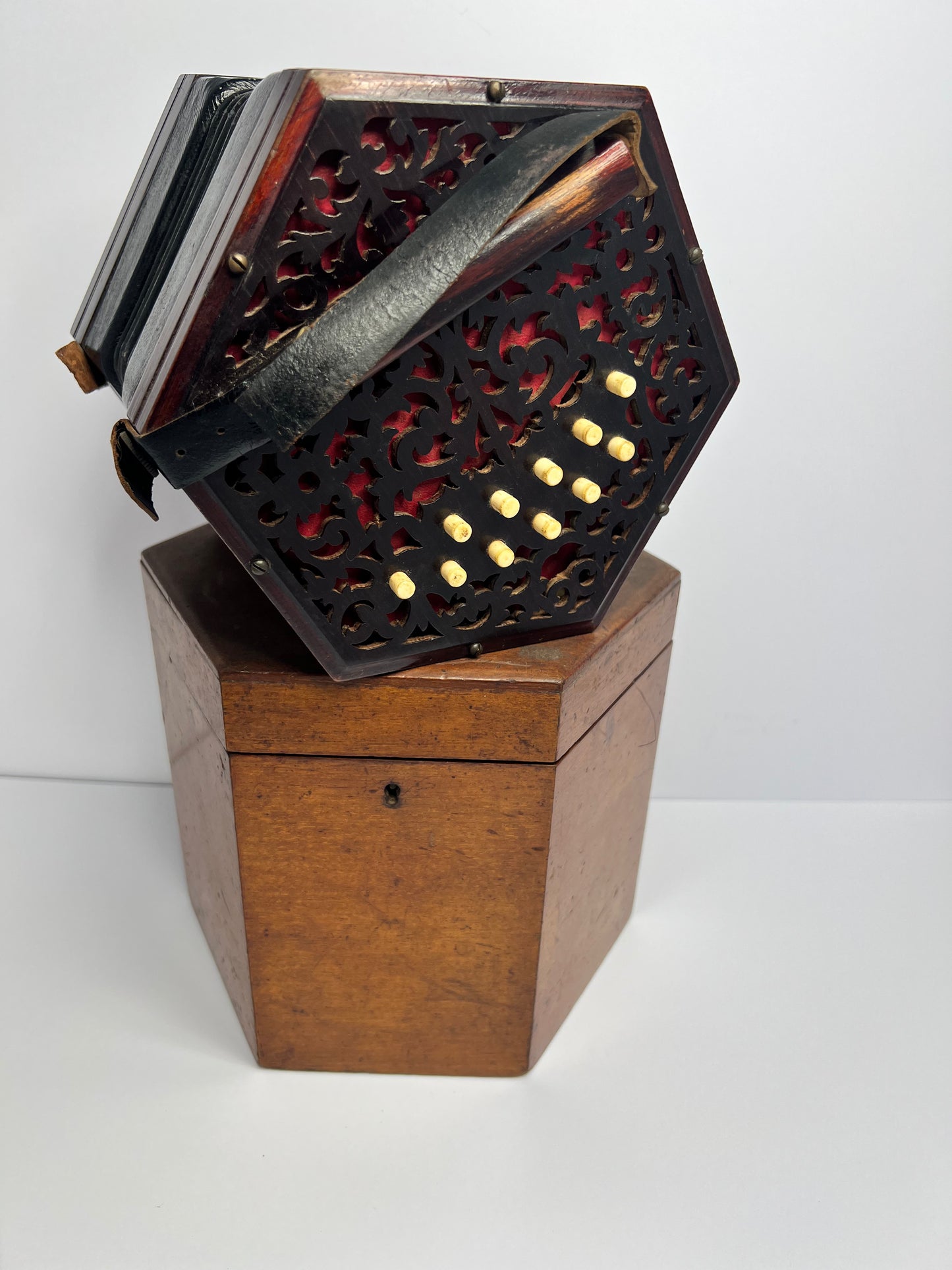 Antique CONCERTINA Chestnut Wood