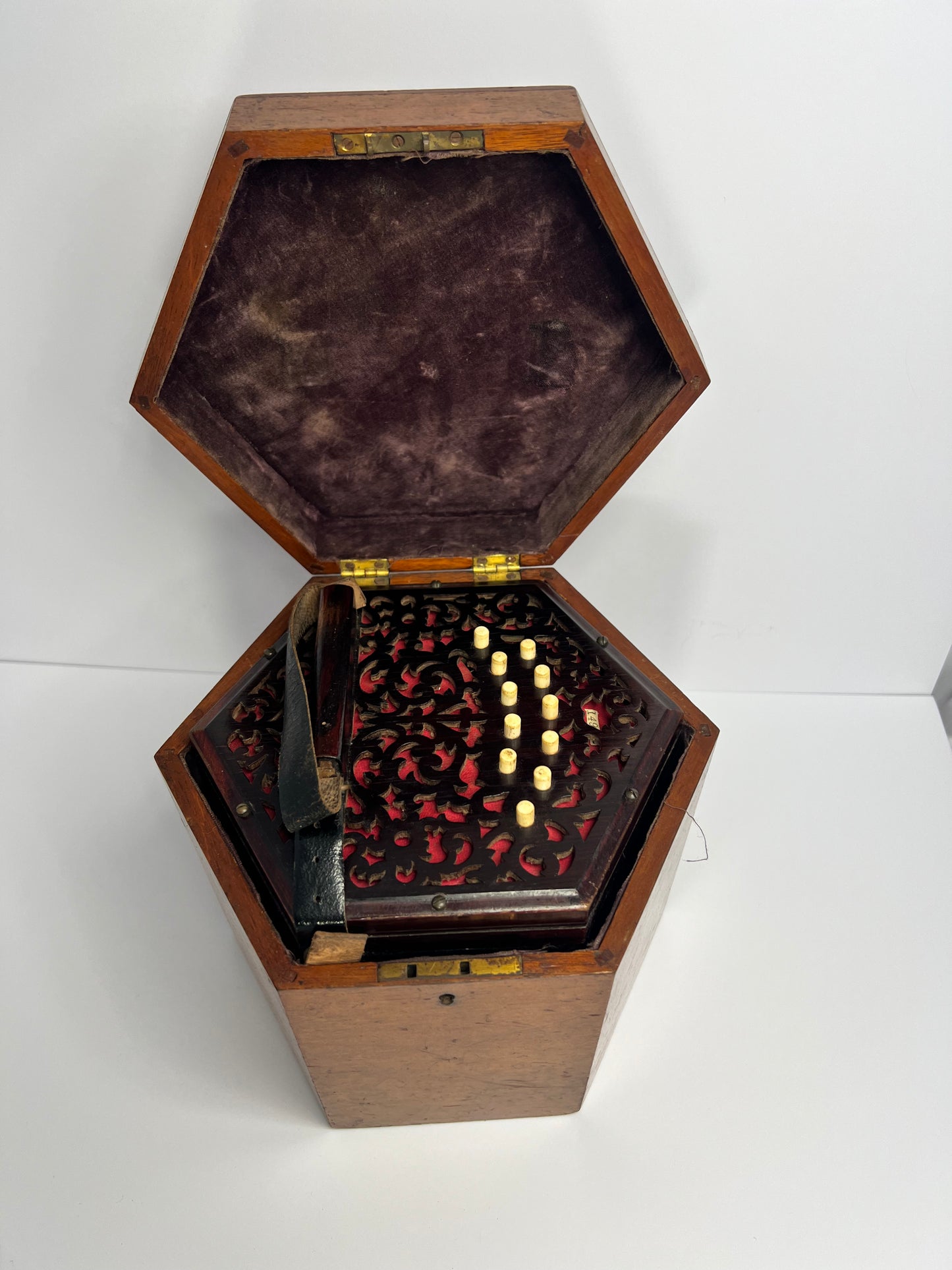 Antique CONCERTINA Chestnut Wood