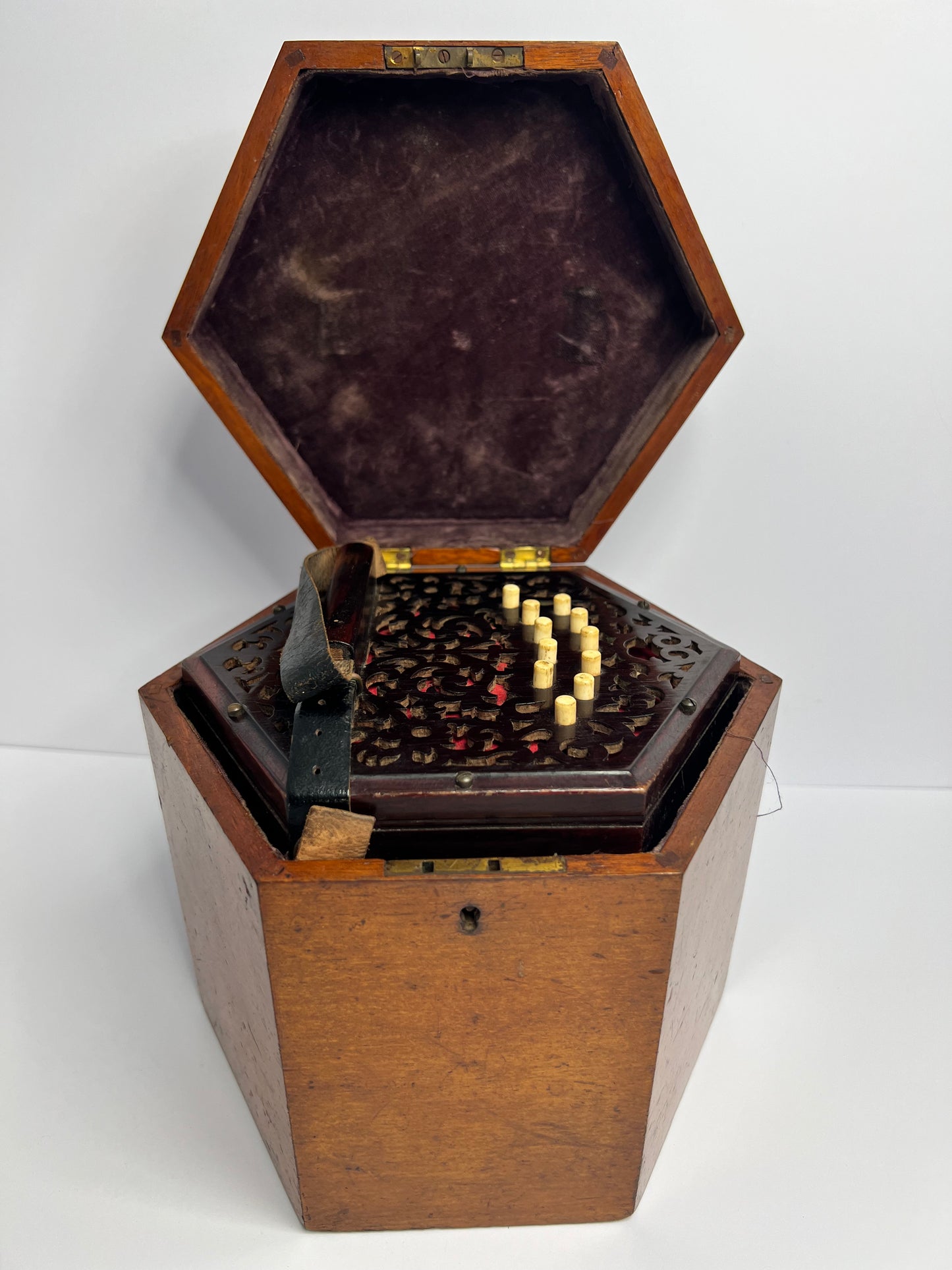 Antique CONCERTINA Chestnut Wood